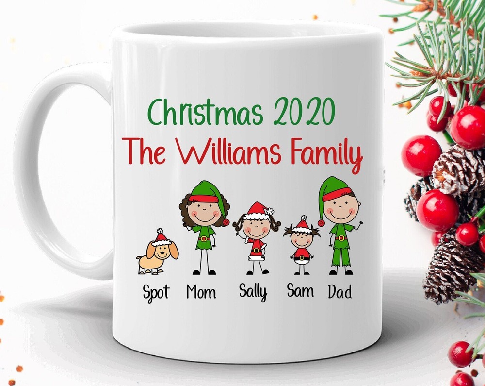 Personalized Christmas Mug Xmas Family Stick Figures For The Whole Family Custom
