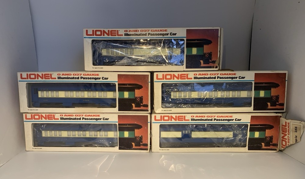 Lionel MPC Era Blue Comet Passenger Train Cars Set with Original Boxes 9536-9540
