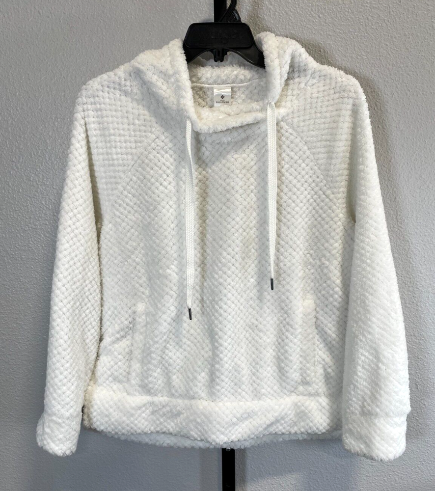 Members Mark Womens Cozy Plush Pullover Sweatshirt White Medium Winter Warmth  -image