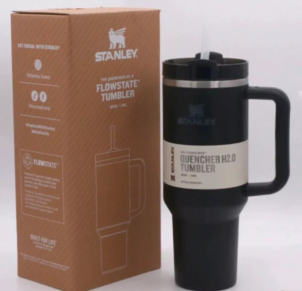 Stanley Flowstate Quencher H2O Double Vacuum Insulate Tumbler 40oz Black Grey