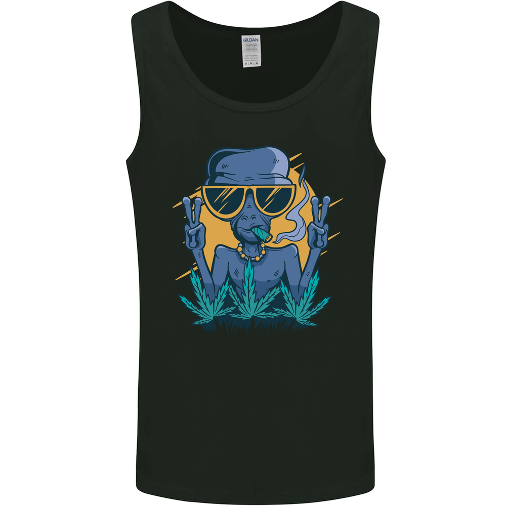 An Alien Smoking Weed Funny Drug Culture Mens Vest Tank Top