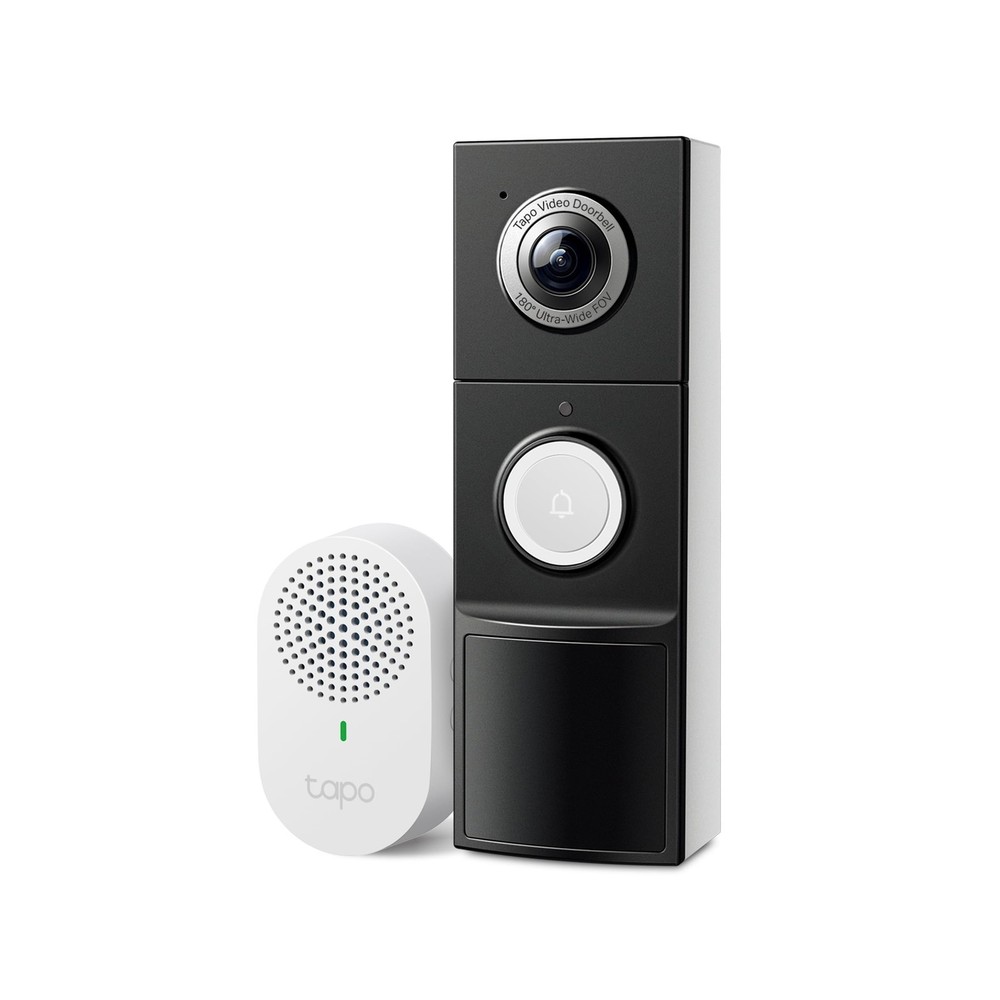 Tapo 2K+ Wired or Battery Powered Smart Video Doorbell with Chime - 180° Fi