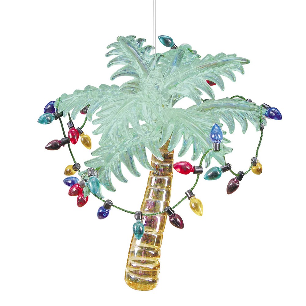 C&F Home Christmas Lights Palm Tree Glass Ornament Xmas Festive Winter Holidays
