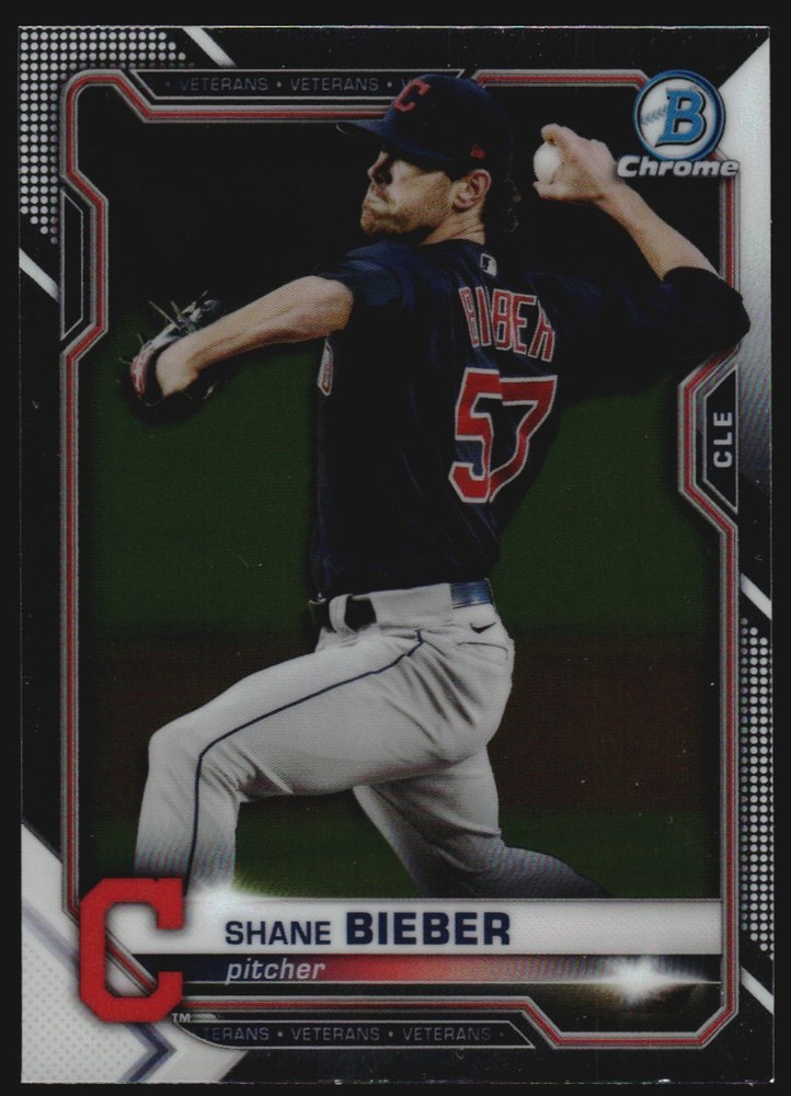 2021 Bowman Chrome Cleveland Indians Baseball Card #30 Shane Bieber