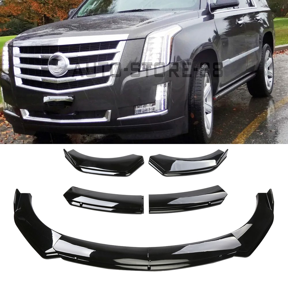 For Cadillac Escalade Front Bumper Lip Splitter Spoiler Gloss Black ABS