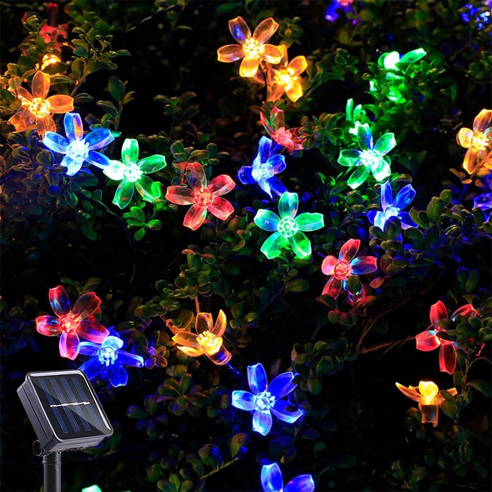 Solar String Flower Lights Outdoor 100 LED 40Ft Multi-Color Fairy Lights with...