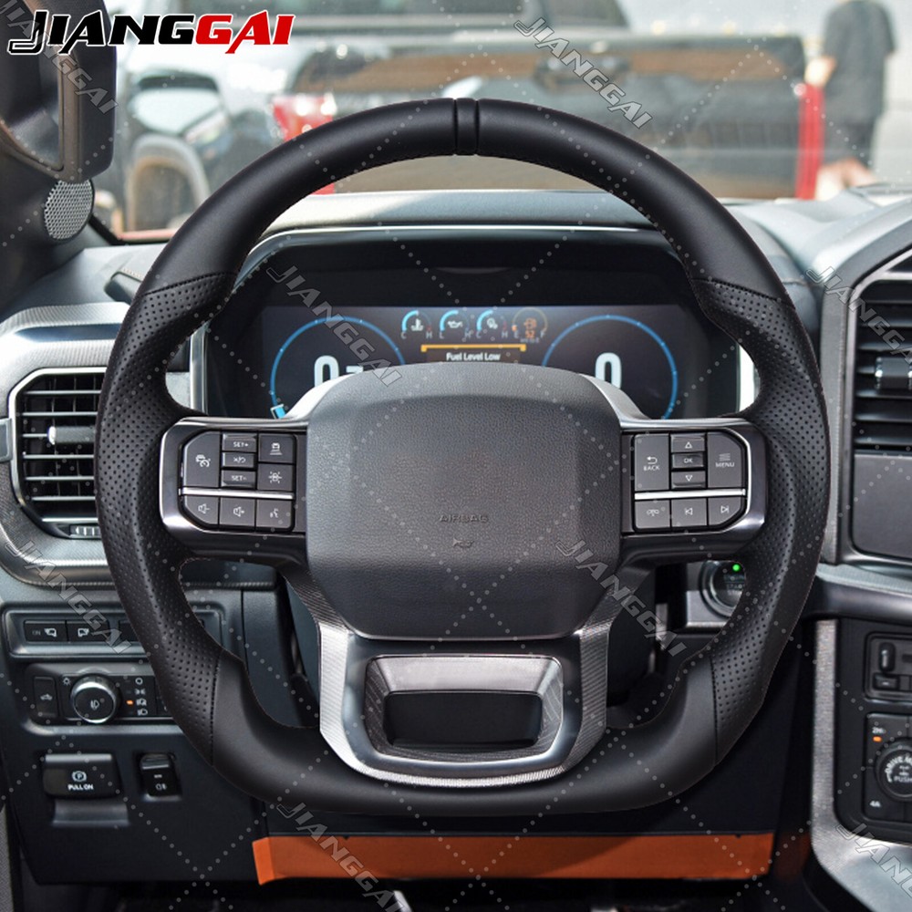 Full Leather Perforated Steering Wheel for 2021-2024 Ford F-150 Raptor no Heat