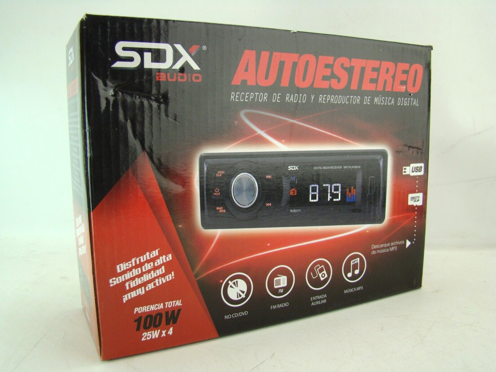 SDX Audio Radio Receiver & Digital Music Player 100 Watts USB Aux Input MP3