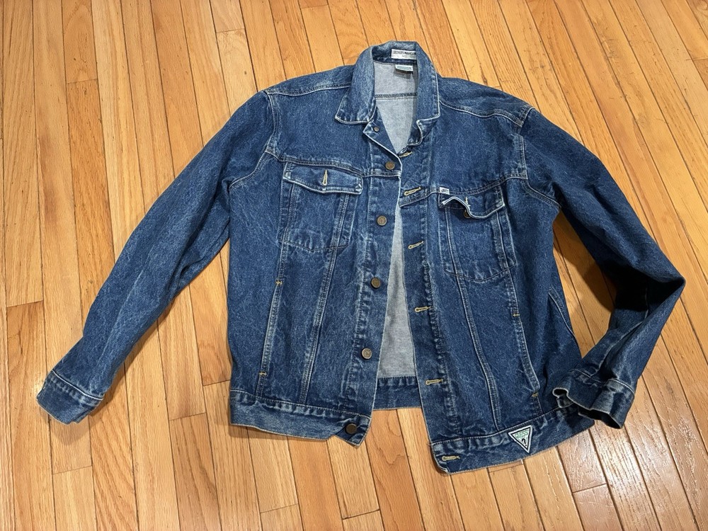 Vintage Men’s Georges Marciano For Guess Jean Jacket Size L Denim 80’s Rare A3