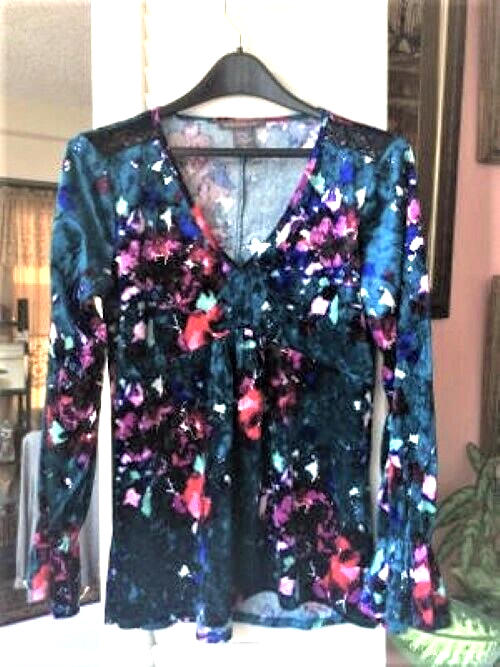 KATE & MALLORY VELVETY  EVENING TOP/BRAND NEW/SIZE MEDIUM/HIGH & LOW STYLE