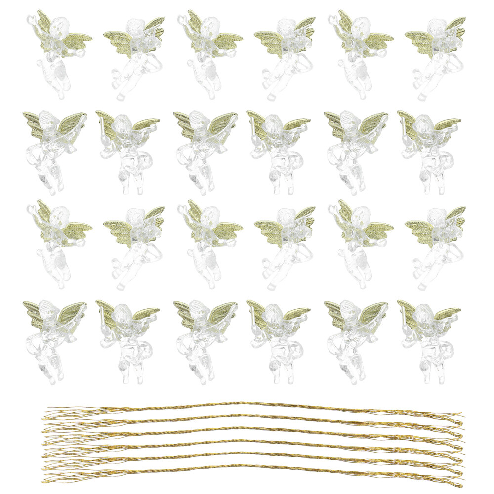 24 Pcs Christmas Tree Angels Pendant Pendants Assorted Color Ornaments