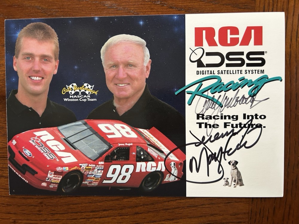 1995 !! Cale Yarborough And Jeremy Mayfield Autographed Handout