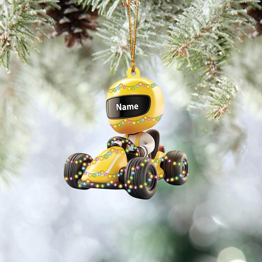 Go-Kart Racing Christmas Ornament  Auto Racing Ornament  Racer Ornament Gift