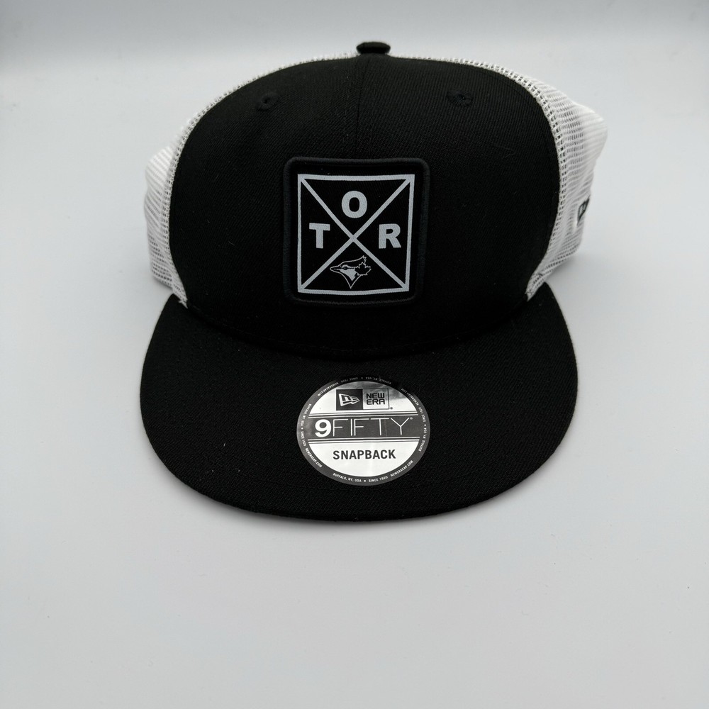 Men's Toronto Blue Jays New Era Black Vert Squared Trucker 9FIFTY Snapback Hat