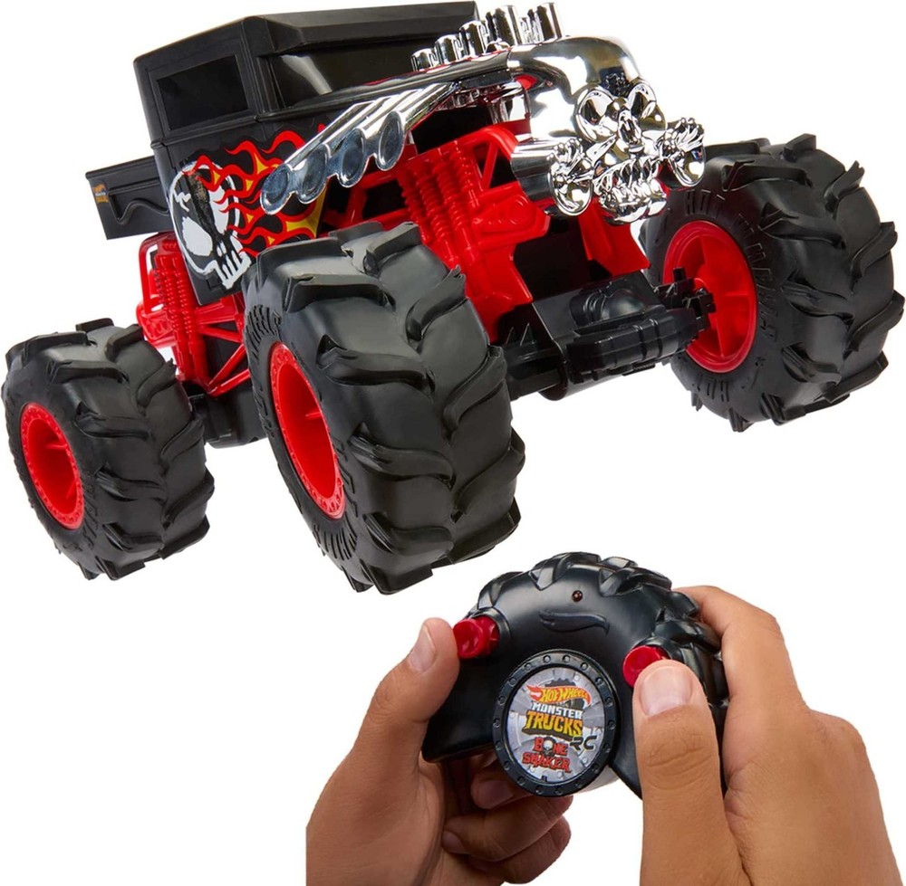 Hot Wheels RC Monster Trucks Bone Shaker in 1:15 Scale, Remote-Control Toy Tr...