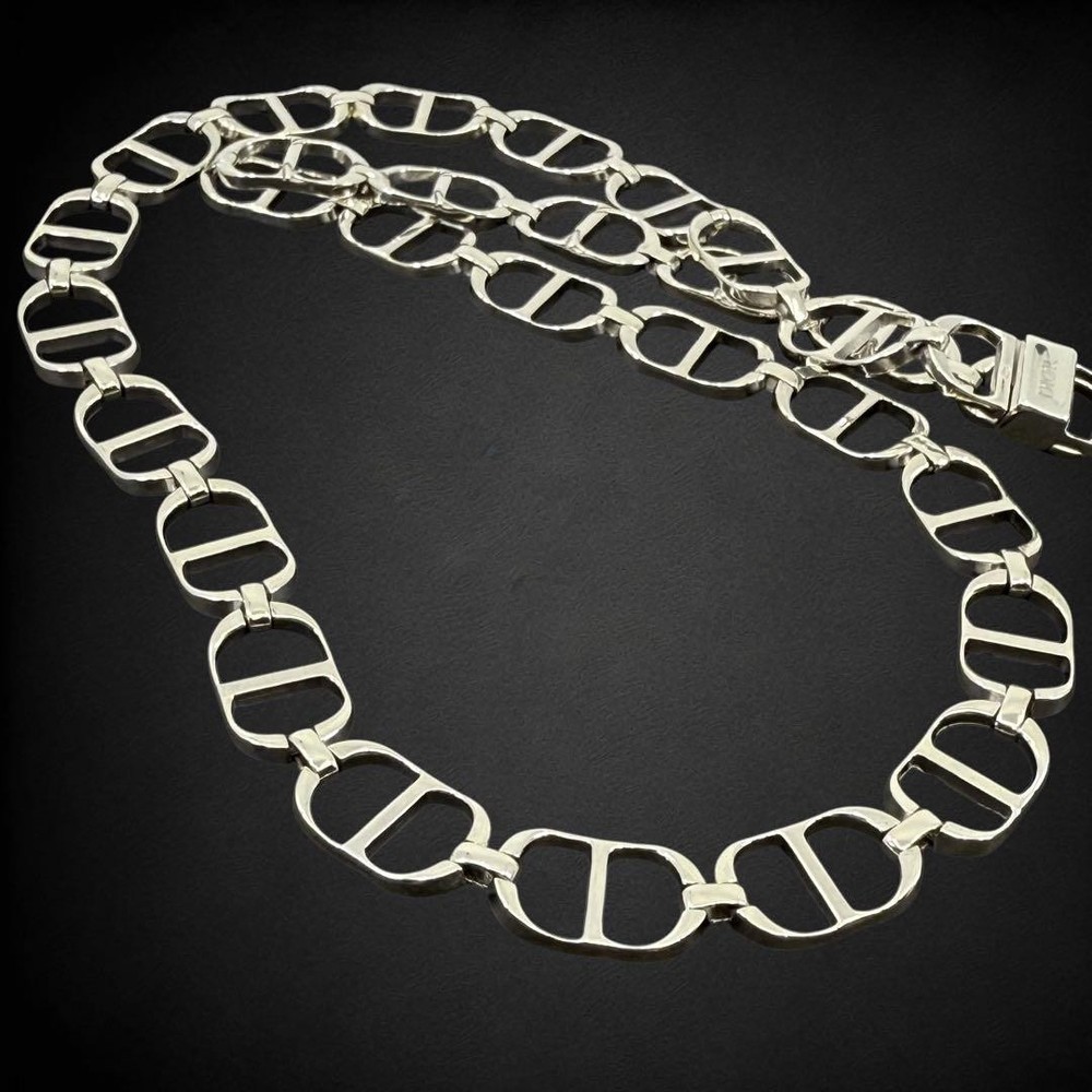 Christian Dior Ag925 CD Chain Necklace with Storage Box