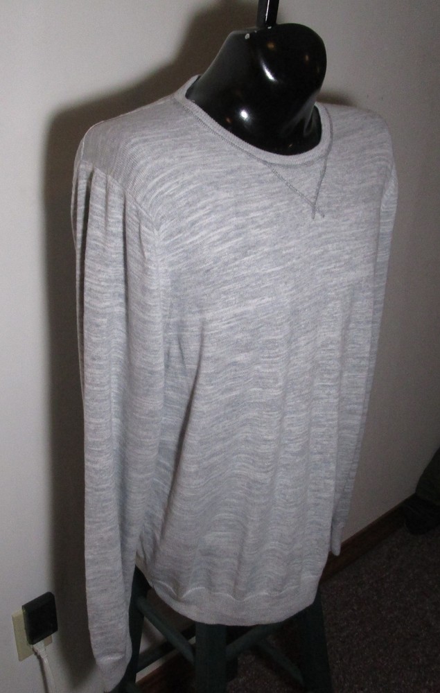 THREADS & HEIRS Thin Gray Crew Sweater Men's Size XXL