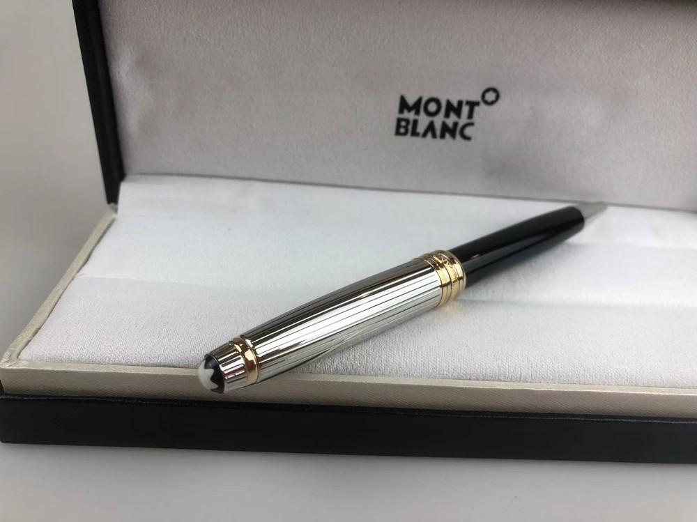 New MONTBLANC Meisterstuck Solitaire Doue Black Resin Silver Tone Ballpoint Pen