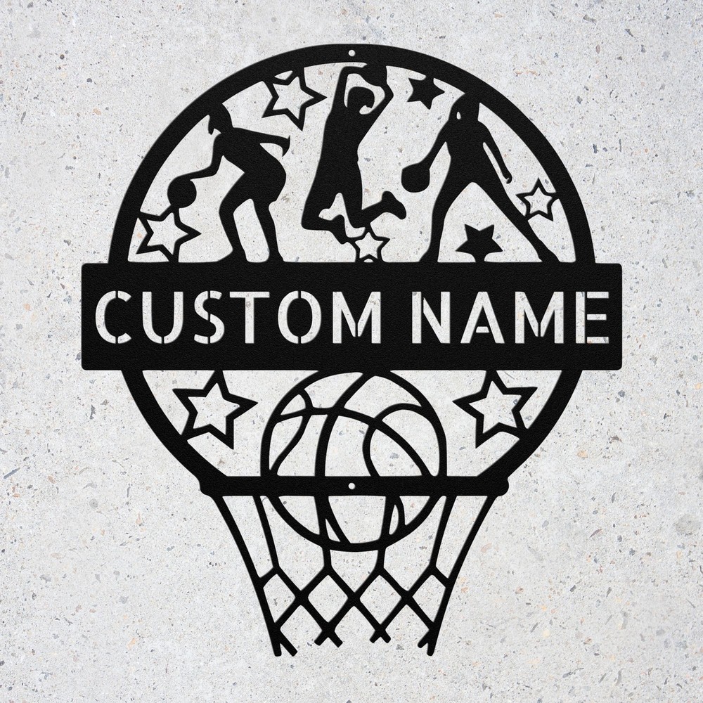Custom Basketball Metal Sign Personalized Sports Wall Decor Plaque Gift for P...