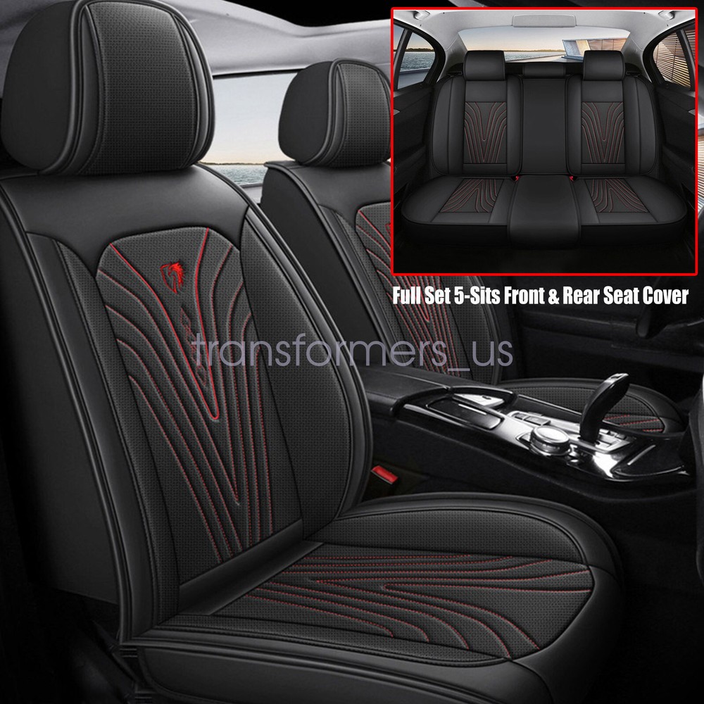 For Chevrolet Malibu Car 5-Seat Covers Premium Leather Full Set Cushion Black