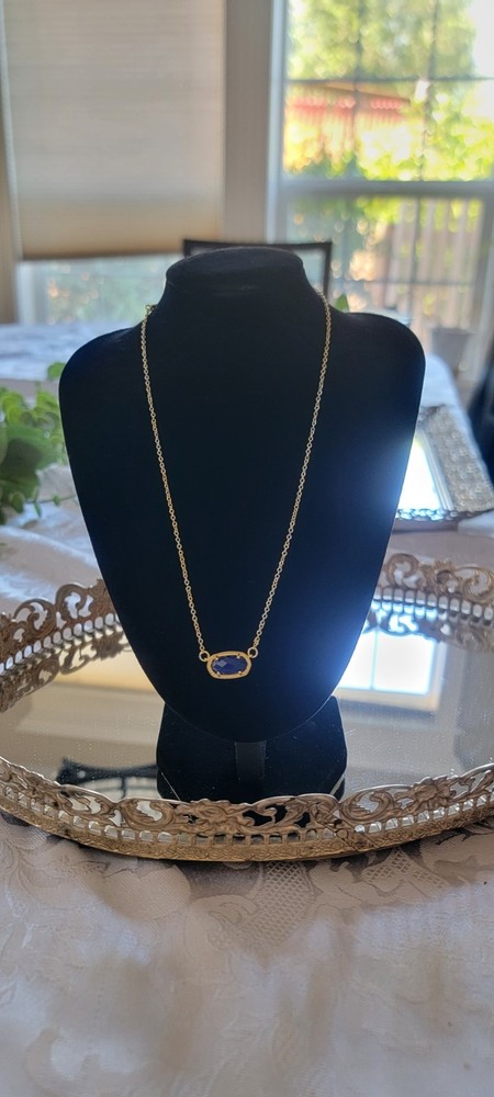 Kendra Scott Cobalt Blue Gold Tone Statement Necklace
