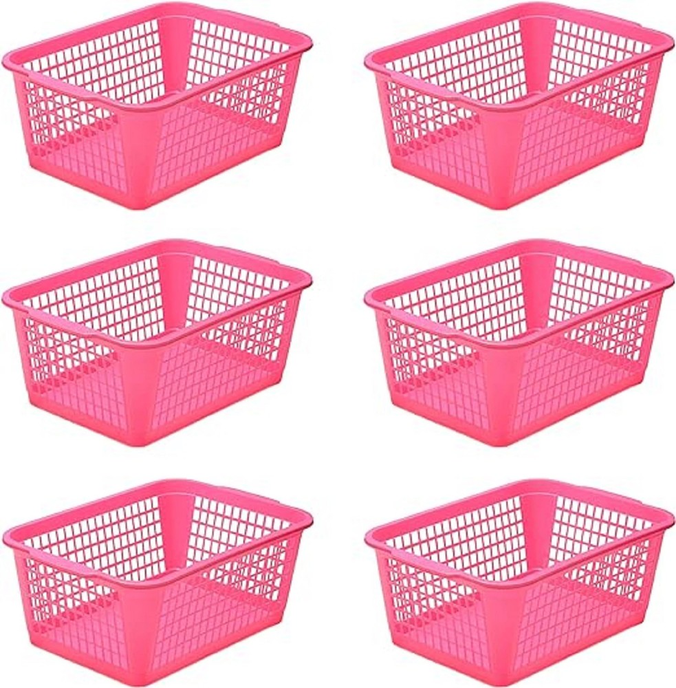 Plastic Perforated Storage Basket Bin Office Drawer, Shelf Desktop Countertop...