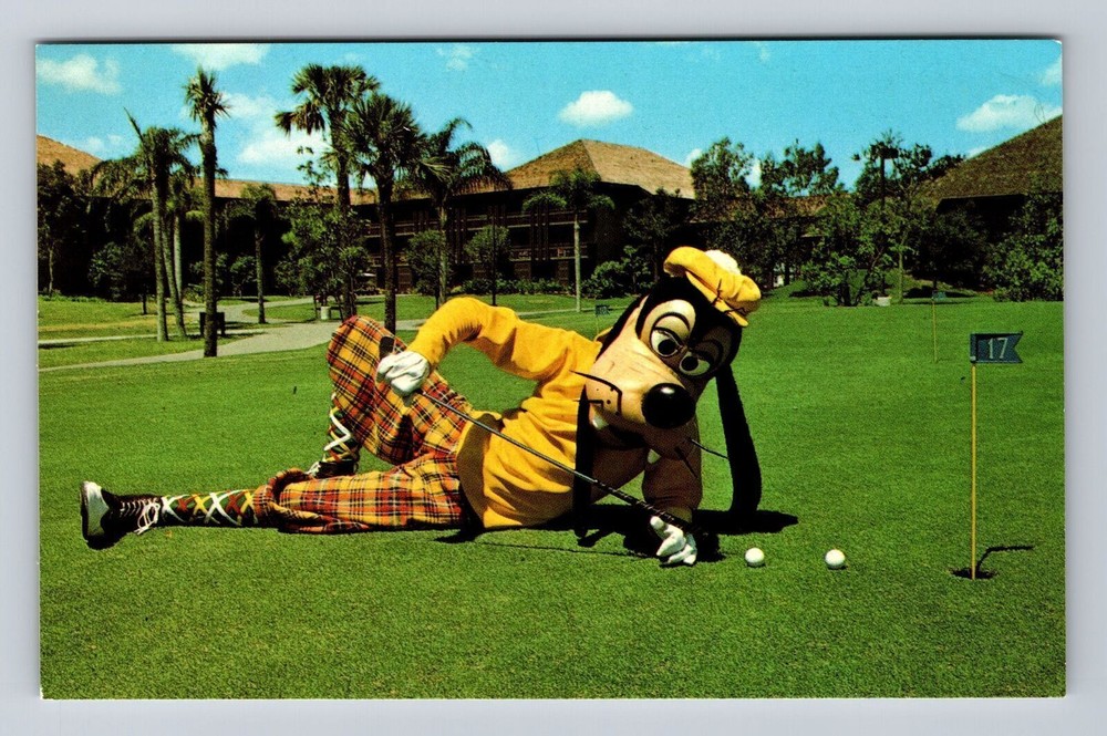Vintage Orlando Florida Postcard Featuring Disney World and Goofy Way to Putt