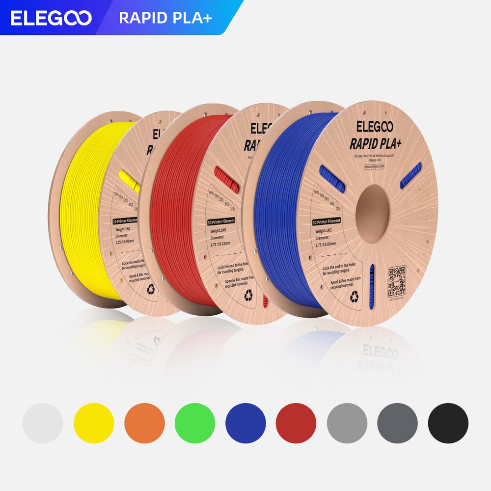 【Buy 6 Get 4 Free,Add 10】ELEGOO Rapid PLA+ 3D Printer Material Filament 1KG