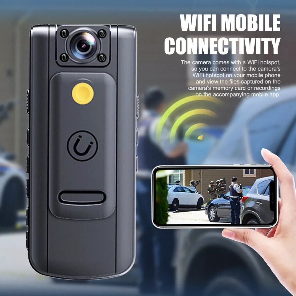 4K 1080P HD WIFI Mini Camera Portable IR Night Vision Clip Law Enforcement Recor