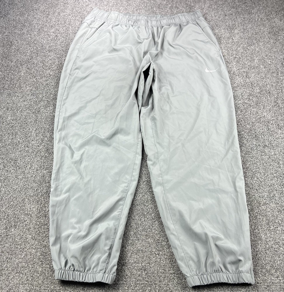 Nike Dri Fit Joggers Mens 2XL Gray Lightweight Sweatpants Training Pants Swoosh