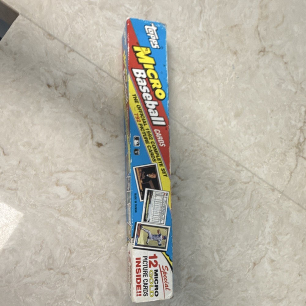 Topps 1992 Micro Baseball Cards Complete Set Box w/ 12 Gold Picture Cards