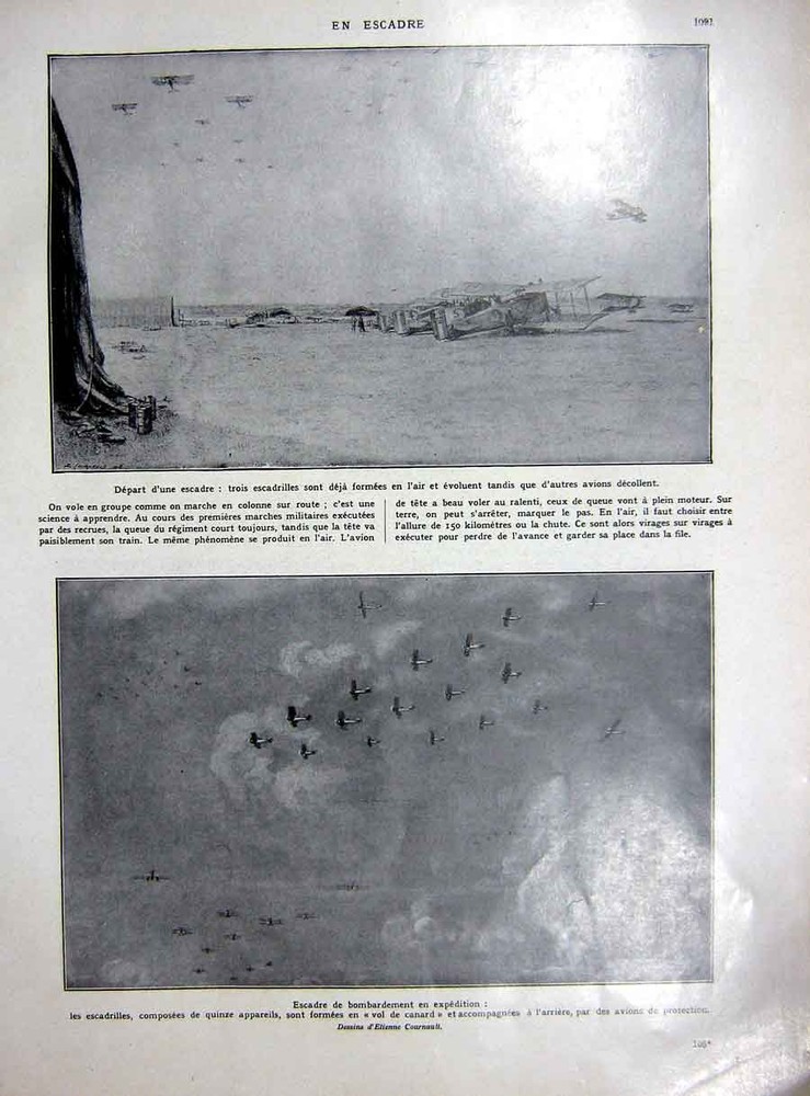 Old Vintage Print Arial Raid Navy War Ww1 Bombs Aeroplane Squadron 1927