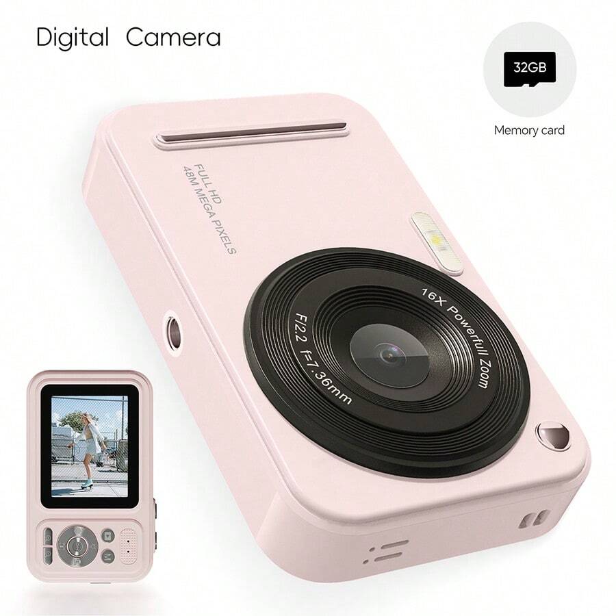 1080P HD Digital Camera with 16X Zoom and 2.4 Inch Rechargeable LCD Screen