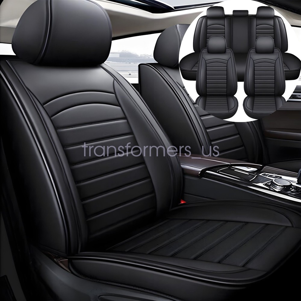 For Ford Mustang Faux Leather Full Set Car 5-Seat Covers Front & Rear Cushion