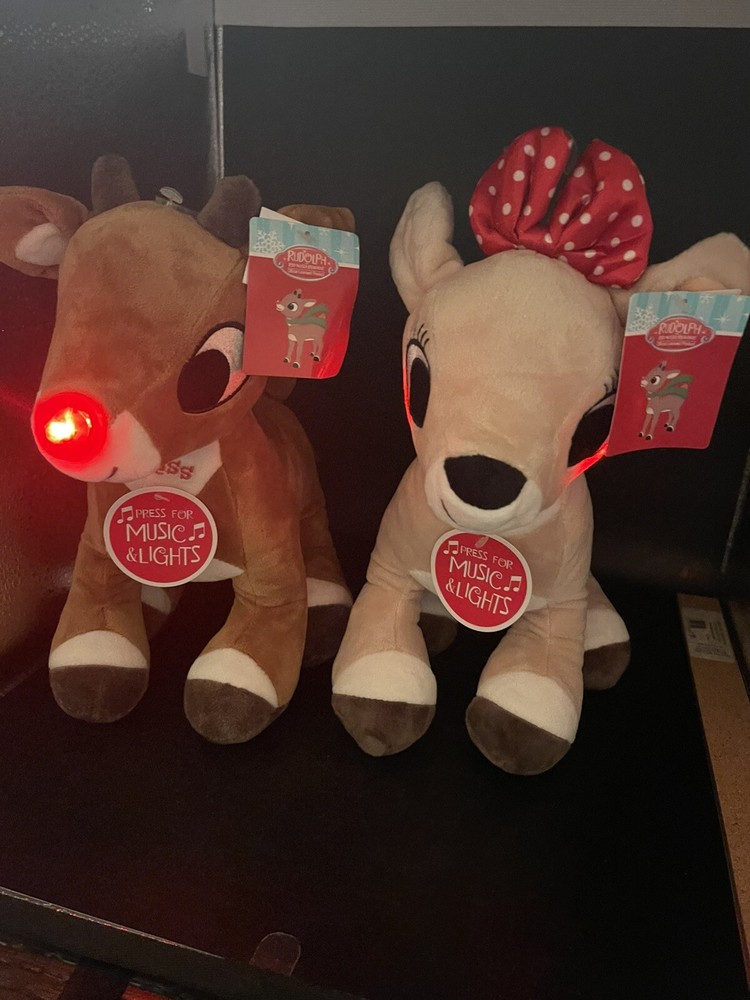 NWT RUDOLPH The Red Nosed Reindeer & CLARICE Plush Set 10