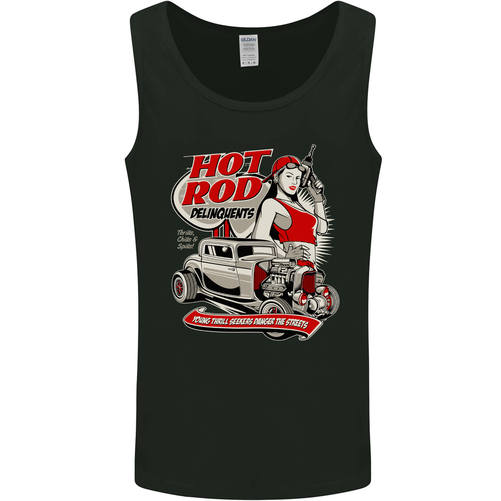 Hot Rod Delinquents Thrills Chills & Spills Mens Vest Tank Top