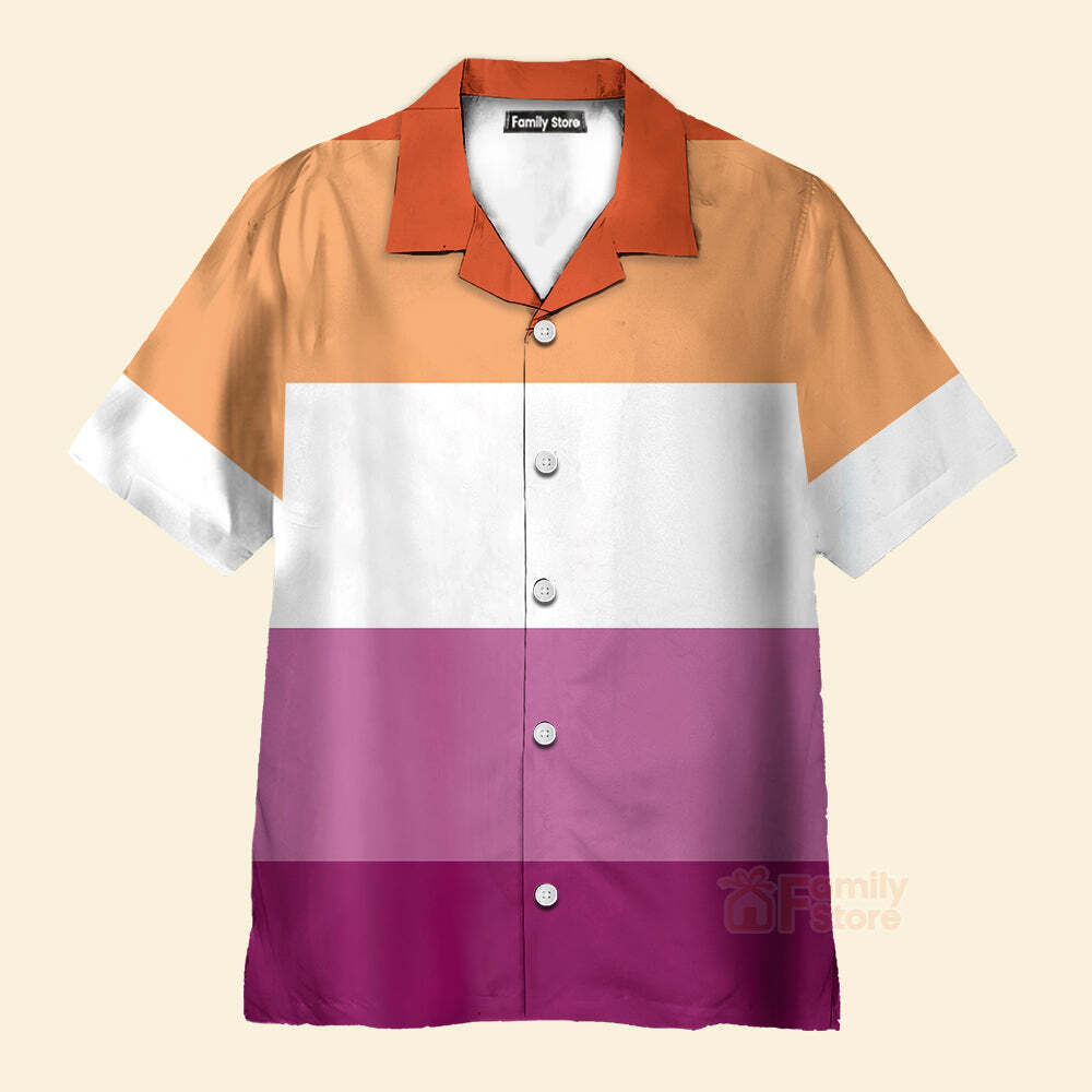 Lesbian Pride Flag Lgbtq Hawaiian Vintage Shirt Mens Button Down Plus Siz