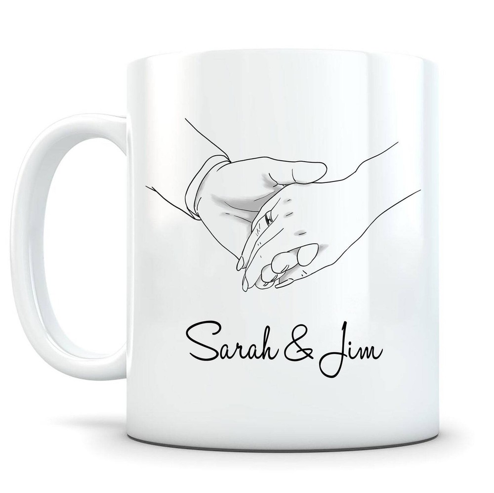 Couple Hands Mug Personalized Gift For Him Custom Gift For Women Gift For