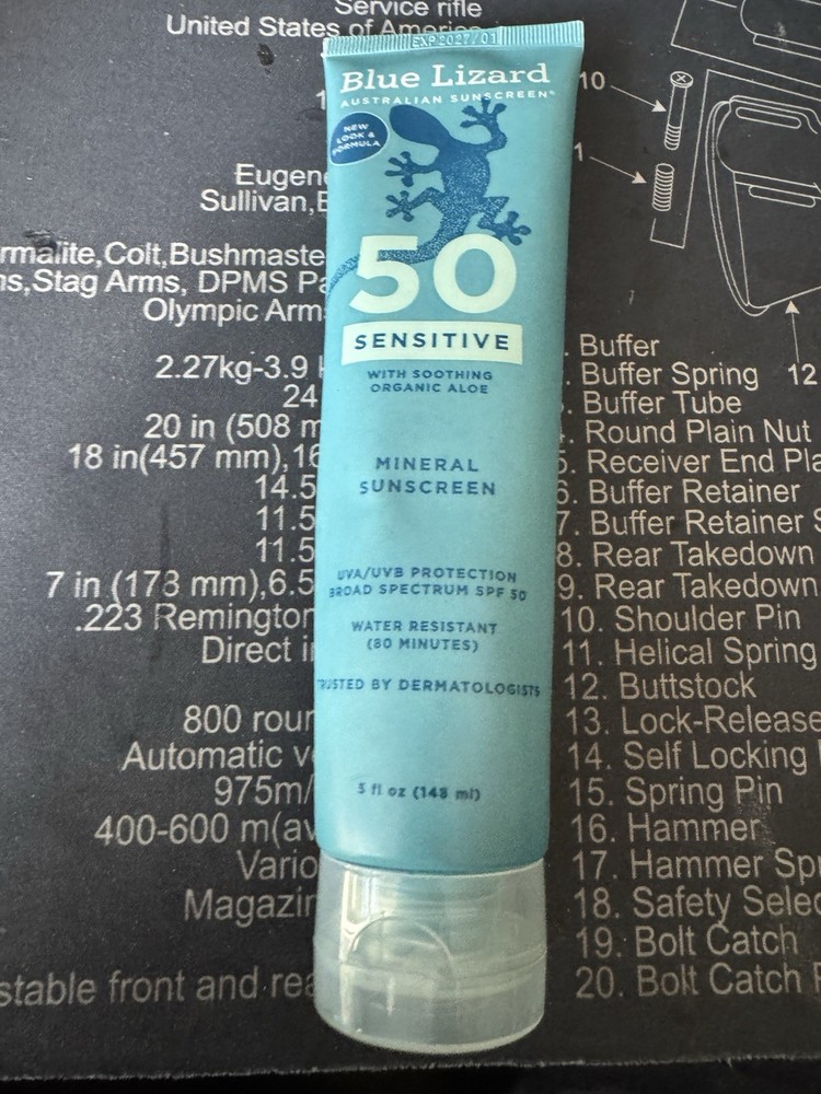 Blue Lizard Sensitive Mineral Sunscreen SPF 50+ Zinc Oxide Water Resistant