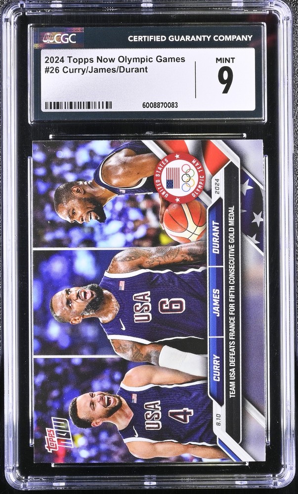 2024 Topps Now Olympic Games #26 Lebron/Curry/Durant CGC 9