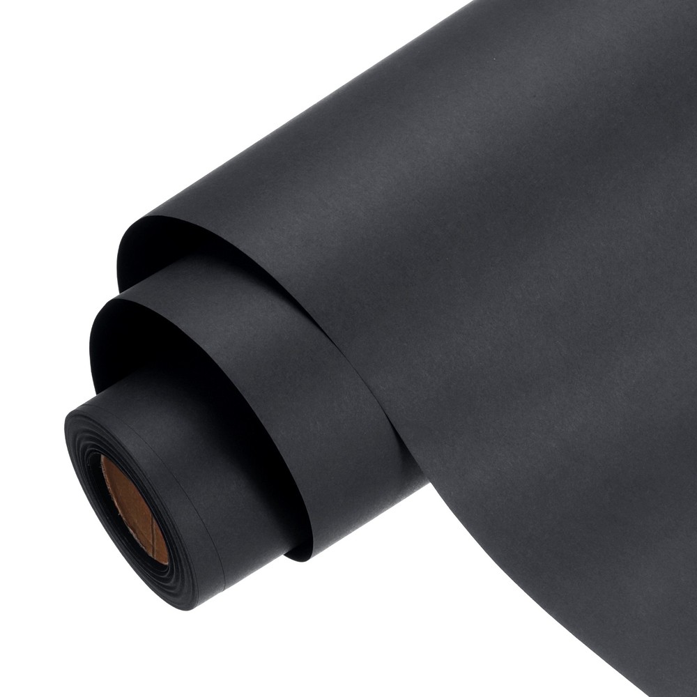 Kraft Wrapping Paper Roll - 12 x 709 Inch / Black / 1 Roll