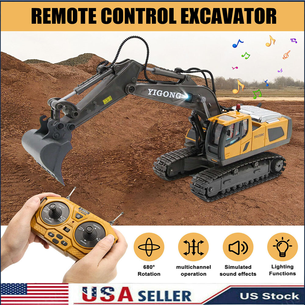 11 Channels Rc Excavator Dump Truck Bulldozer Electronic Children Christmass Toy