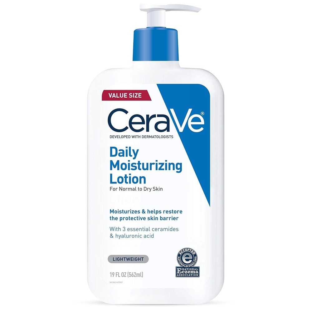 Loción hidratante diaria CeraVe para piel seca, cuerpo 19 fl oz (paquete de 1)