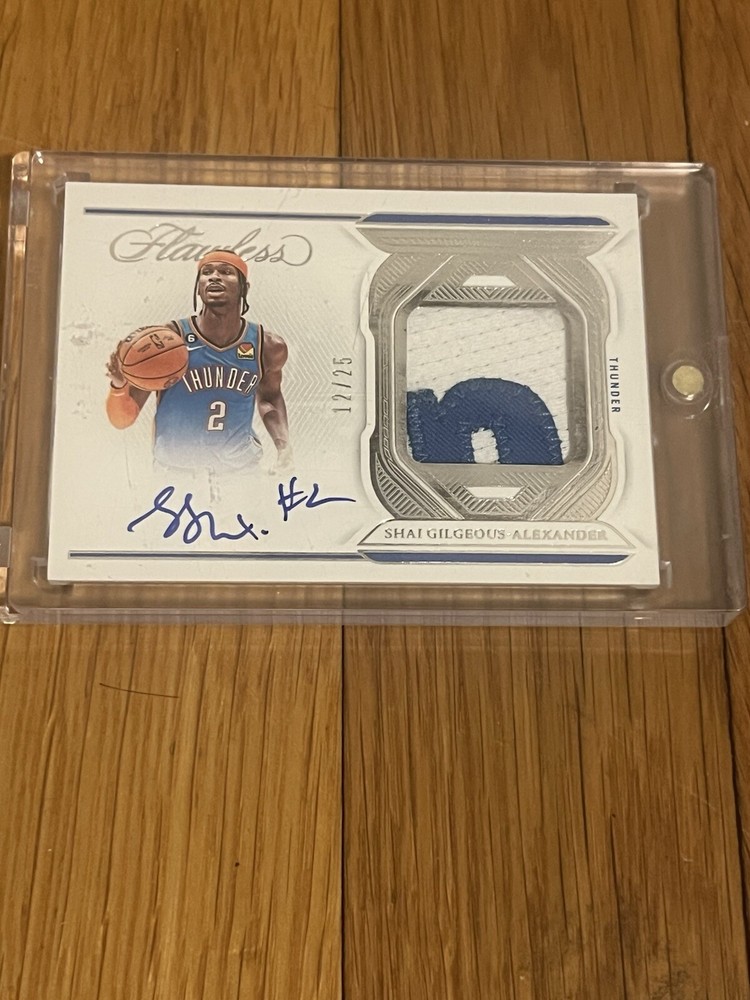 2022-23 Flawless Shai Gilgeous-Alexander Game Worn Patch/On card Auto 12/25 Rare