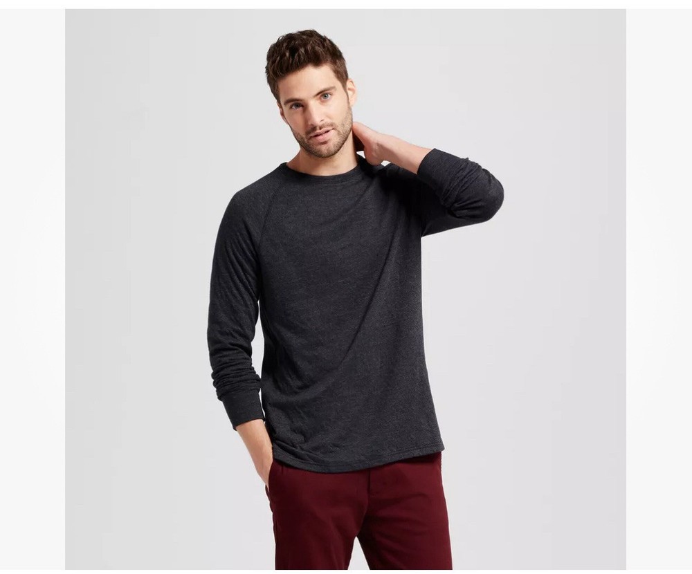 NWT Goodfellow & Co Men's XXL Long Sleeve Crew Neck Tee Standard Fit