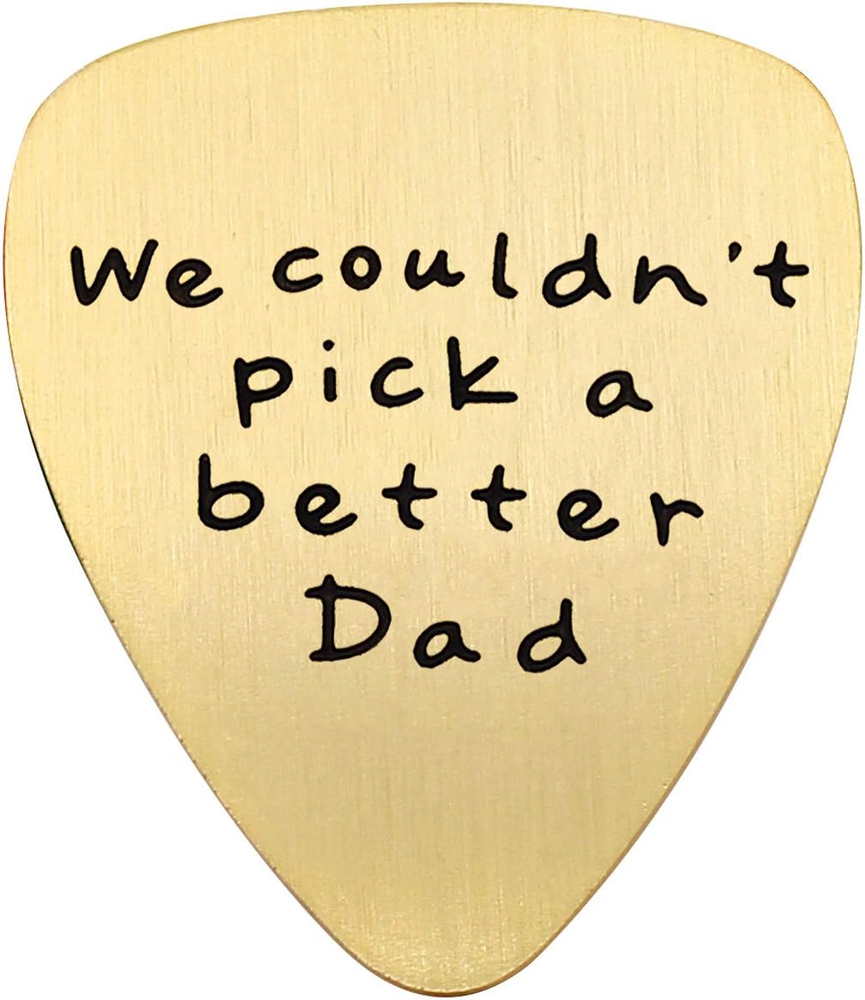 Fathers Day Gift Mens I Couldn'T Pick a Better Dad Guitar Pick Custom Gift for D-image
