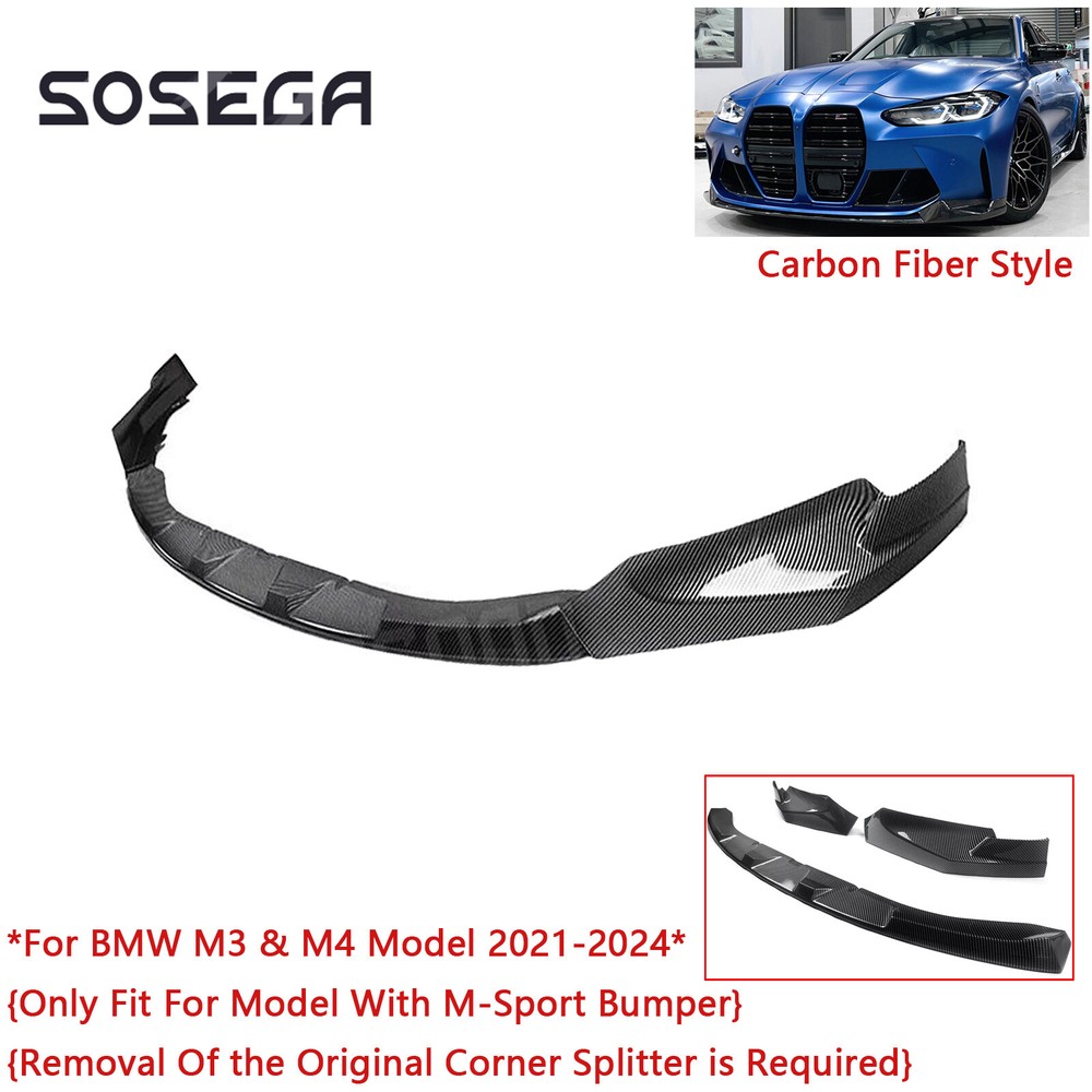 Carbon Fiber For BMW G82 G83 M4 G80 M3 21-24 Style Front Bumper Lip Splitter Kit