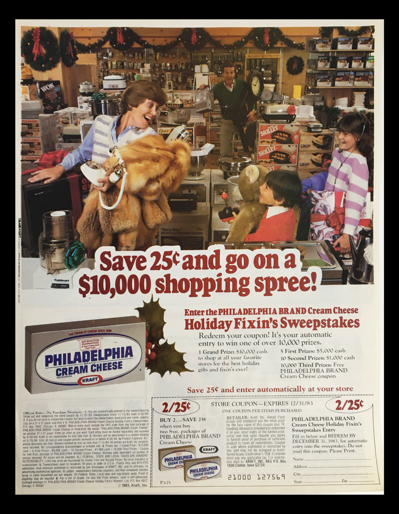 1983 Philadelphia Cream Cheese Coupon Ad from Kraft Circular-image
