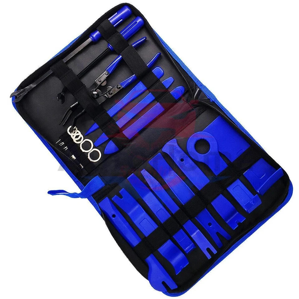 19 Pcs Car Trim Removal Tool Set Hand Tools Pry Bar Panel Door Interior Clip Kit