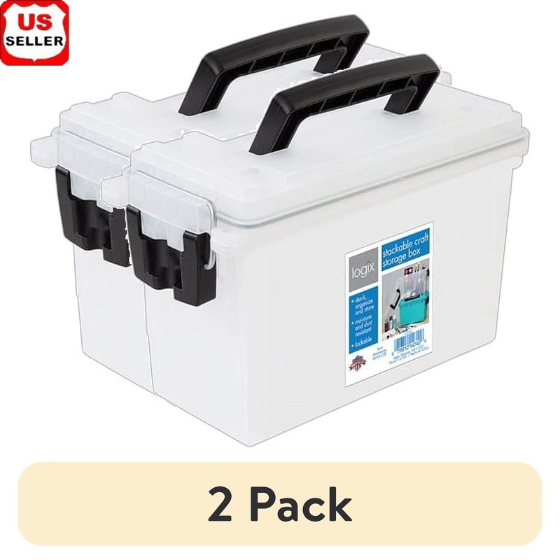 Stackable Craft Storage Box Water Resistant Dust Locking Handle Transport New